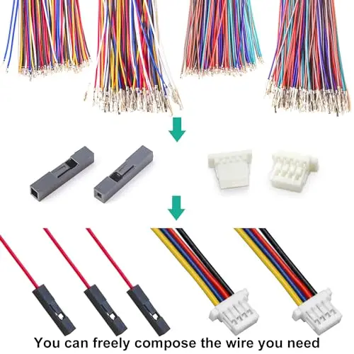 JST Dupont Connector Kit, SH1.0 para Dupont2.54 JST Cabo, JST-SH 1.0mm, 2.54mm, 1, 2, 3, 4, 5, 6, 7, 8, 9, dupont-Dupont 10P