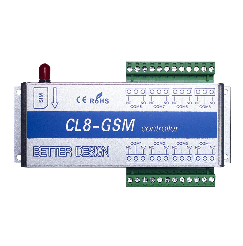 Gsm Afstandsbediening Aan/Uit Schakelaar CL8-GSM 8 Kanaals Relais Uitgang Ondersteuning Temperatuur Vochtigheid Monitoring