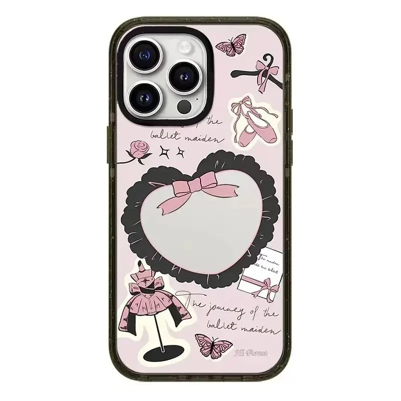 

Swan Bowknot 2.0 Acrylic Black Border Phone Case Cover for iPhone 11 12 13 14 15 Pro Max Case