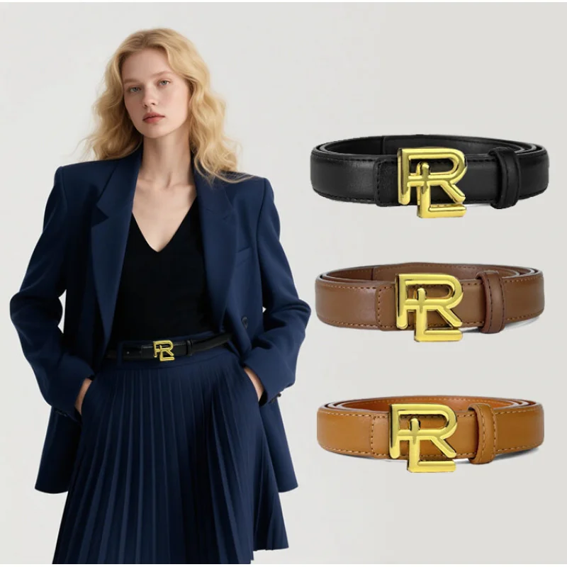 

2025 Women's Leather Belt All-in-one Denim Personality Ins Style Decorative Alloy Waistband Dress Thin Belt Belts for Women