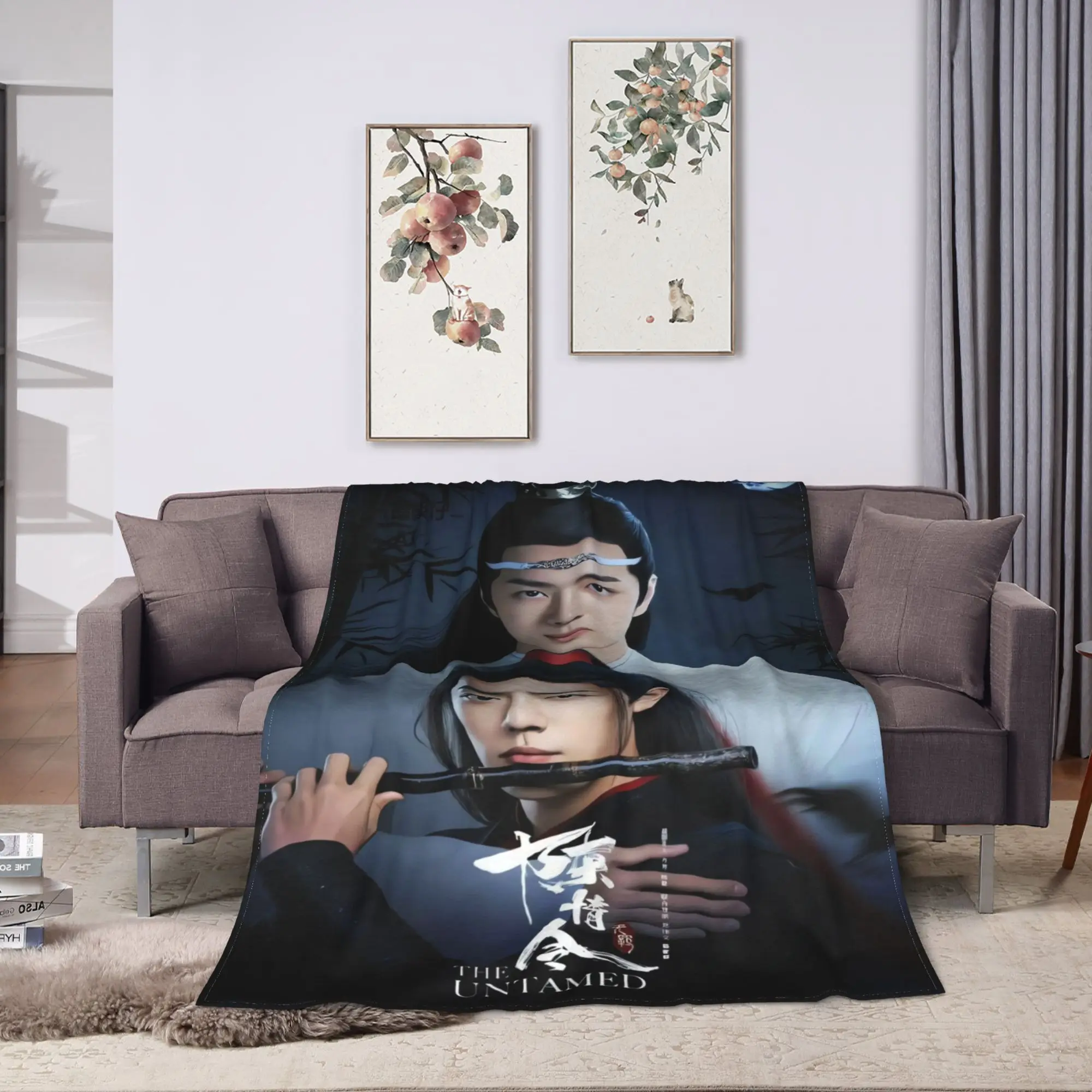 Soft Comfy Throw Blanket Plane Travel The Untamed WangXian Bunny Mo Dao Zu Shi  Blanket  For Couch Chair Novelty Sofa Bed Cover