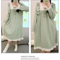 5XL Plus Size Long Sleeve Nightdress Women Spring and Autumn Ins Princess Long Loungewear Soft Comfortable Sleepwear Home Dress - Image 3
