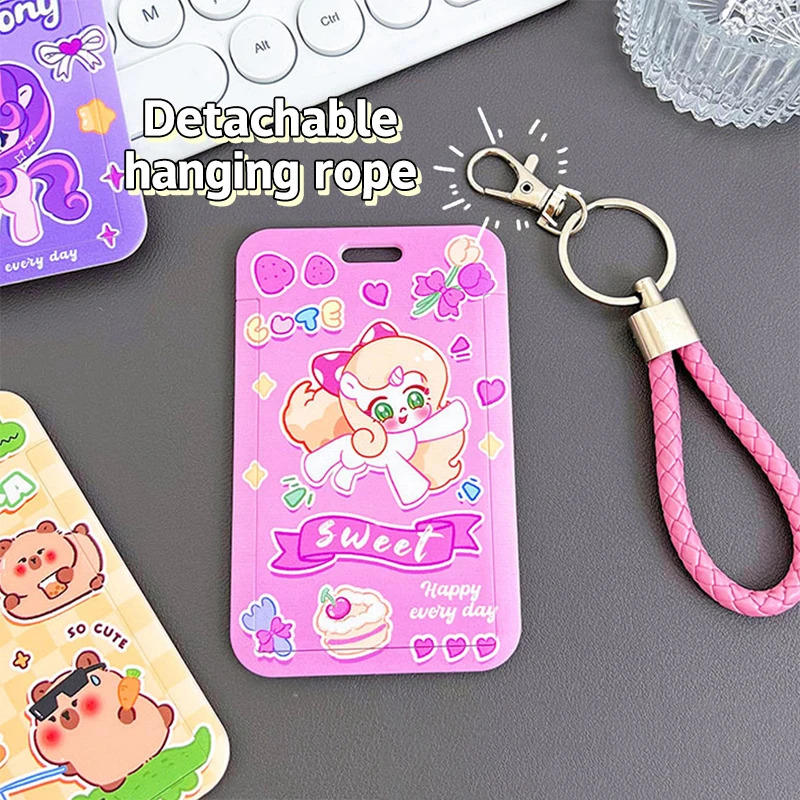 Мультяшная капибара, контроль доступа к автобусу, карта метро, анти-потерянный рукав для карт, модная школьная сумка, подвеска, милый защитный чехол для карт