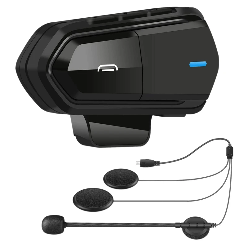 

B35 Motorcycle Intercom Microphone, Bluetooth 5.0 Helmet Headset Interphone FM Radio HI-FI Sound Quality Siri