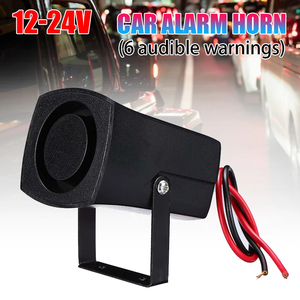 

12-24V 6 Tones Car Mini Alarm Horn Electronic Alarm Horn Warning Beeper Policemen Sound Alarm Auto Accessories KX-5018