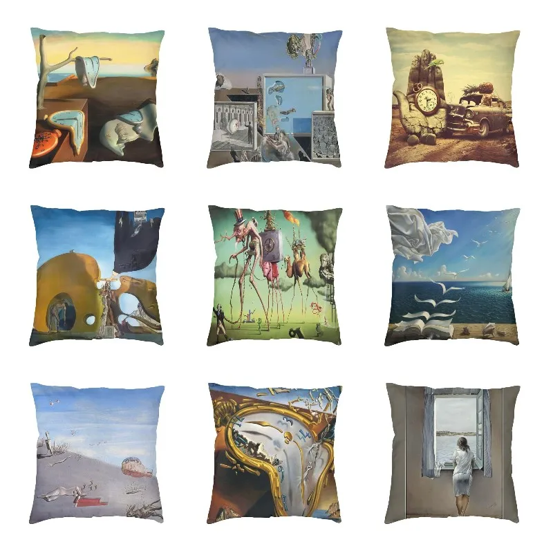 The Persistence Of Memory Cushion Cover 45x45cm Salvador Dali Painting Art Velvet Cute Pillow Cases for Sofa Home Decor