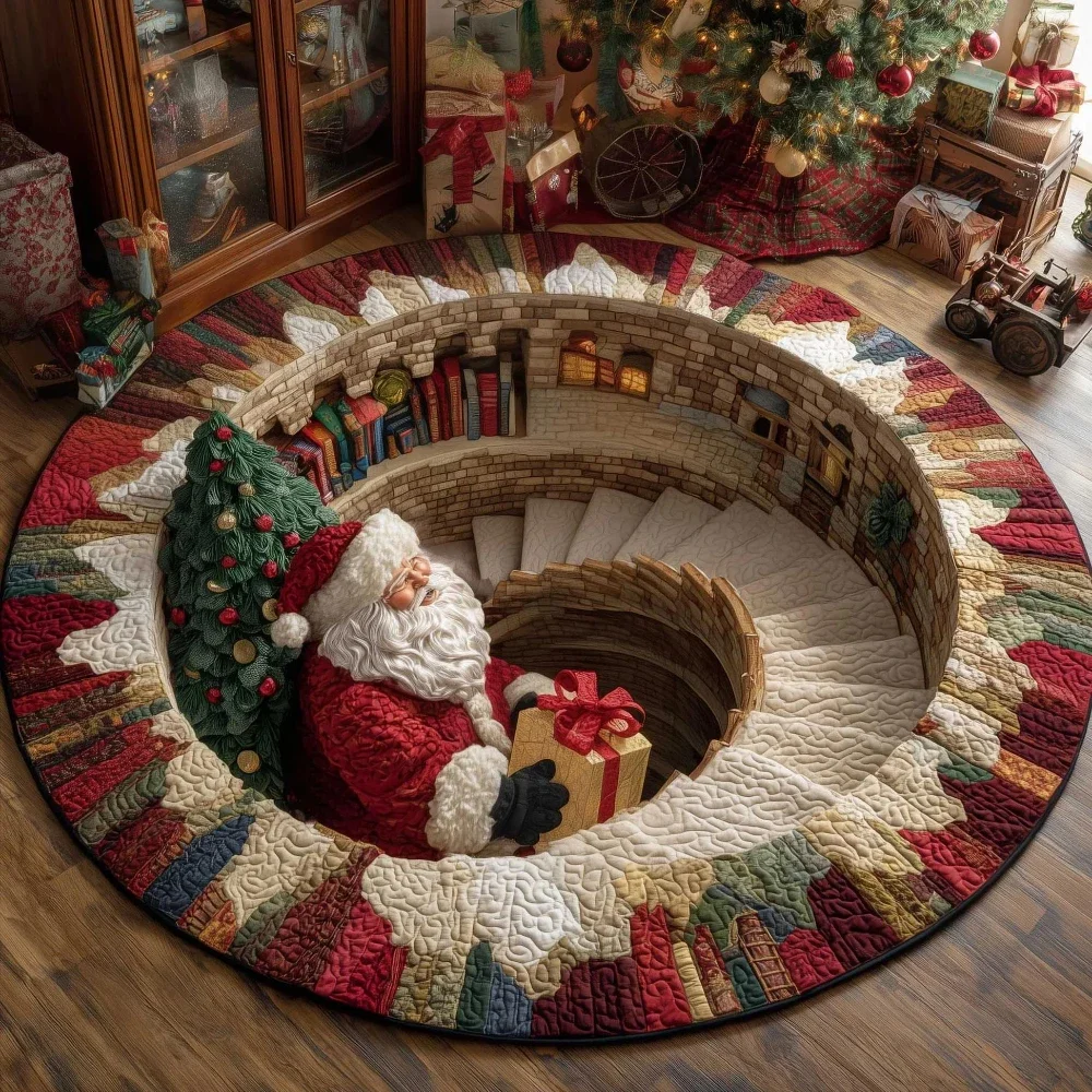 Christmas Santa Claus Rug Bedroom Christmas Santa Claus Floor Mat Snowflake Snow Angel Festive Living Room Entryway Luxury Token