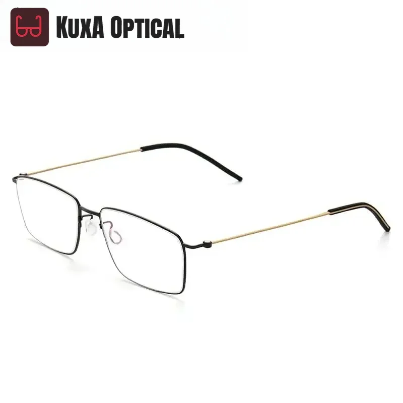 

KUXA Men Ultra Light Titanium Glasses Brand Design Prescription Lenses Recipe Glasses Gentlemen Myopia Eyeglasses Frame