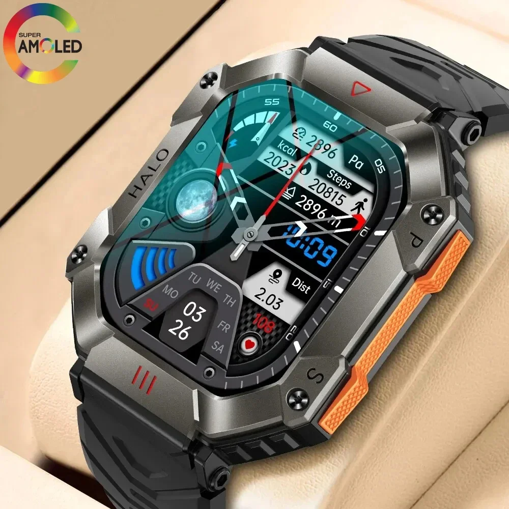 2024 Ultra Men's Smart Watch Altitude Measure Air Pressure Measure Compass AI Voice Assistant Compass 650mAh Battery BT5.1 Clock