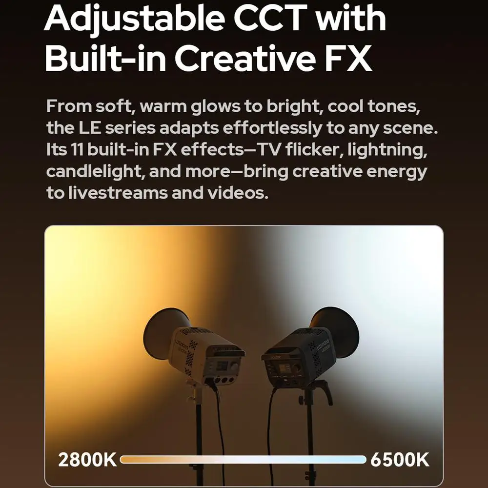 Godox LE200Bi/LE300Bi/LE600Bi Litemons Luz LED bicolor Control de aplicación de brillo incomparable con soporte Bowens para disparar