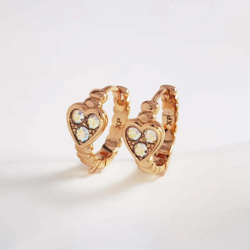 11.11 تتجه الأطواق الصغيرة المصنوعة من بلورات من النمسا للنساء مجوهرات الحفلات موضة على شكل قلب أقراط متدلية بيجو