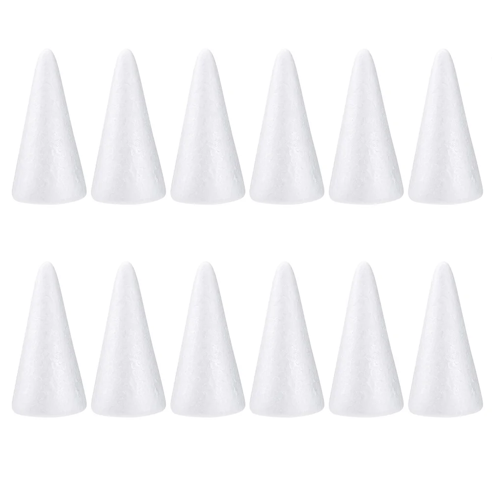 

Foam Cone DIY Solid Foams Cones Shape Craft Cone-shaped Ornament Decorative Childrens Toys