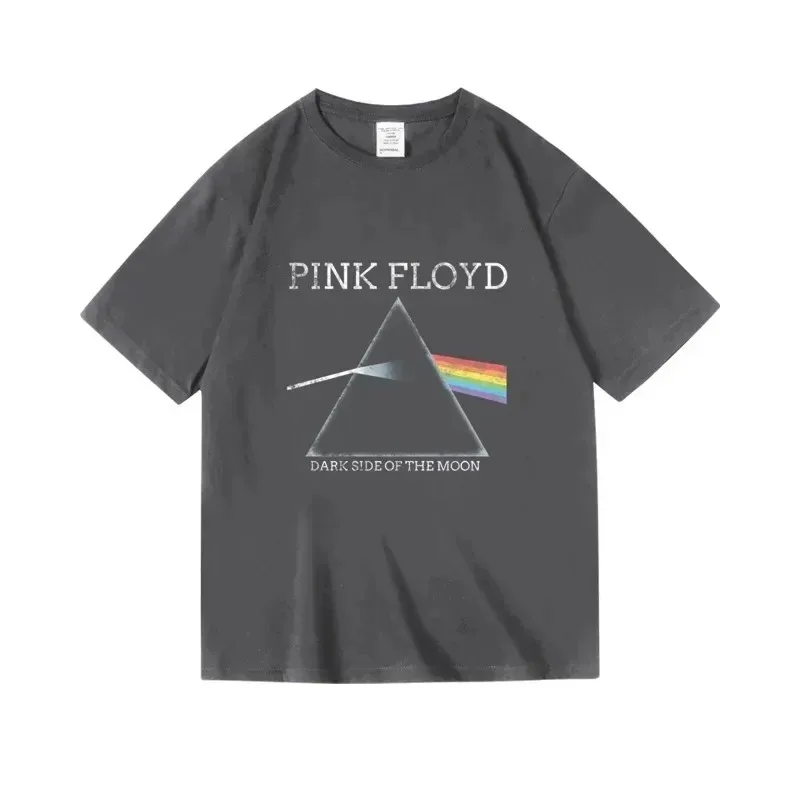 Pink Floyd The Dark Side of the Moon Albumcover Vintage T-Shirt, Unisex 100% Baumwolle Hip-Hop-Stil Damen T-Shirts – Detail 10