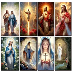 5D DIY Diamond Painting Jesus Virgin Mary Full Diamond Mosaic Religious Diamond Embroidery Kit Rhinestone Home Decoration Gift