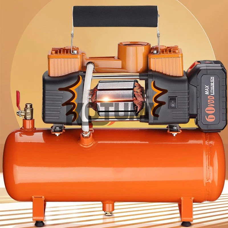 21Vリチウム電池式エアコンプレッサー 小型携帯用エアポンプ 屋外用エアコンプレッサー ハイパワー ワイヤレス空気入れ