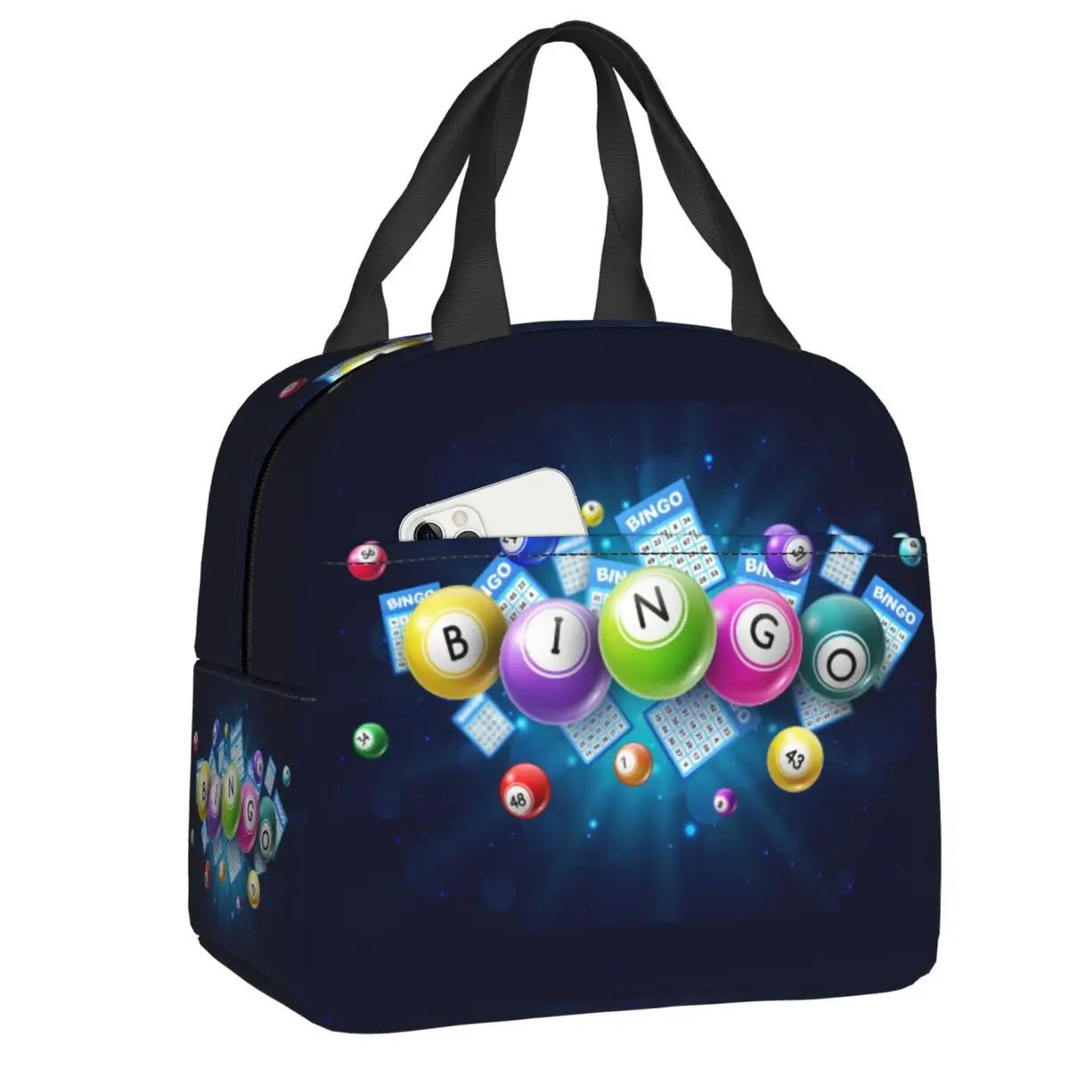 

Custom Hot Game Bingo Lunch Bag Women Cooler Warm Insulated Lunch Boxes for Kids School Children