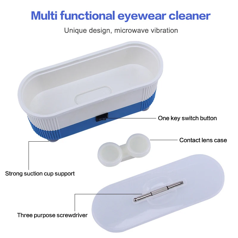 High-Frequency Ultrasonic Glasses Cleaner Machine Wireless Control Multi-Purpose Cleaning For Contact Lens Watch And Jewelry