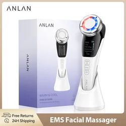 ANLAN Masajeador facial EMS Levantamiento facial Limpieza profunda   Cuidado de la piel con luz LED Estiramiento de la piel Compresa fría y caliente Dispositivo de belleza para el cuidado de la piel