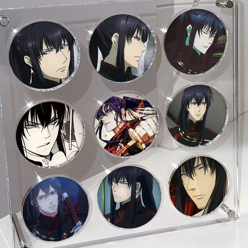 1pc Anime D.Gray-man Yu Kanda Cartoon Style Badge Brooches On Backpack Decoration Round Enamel Pins For Accessorys