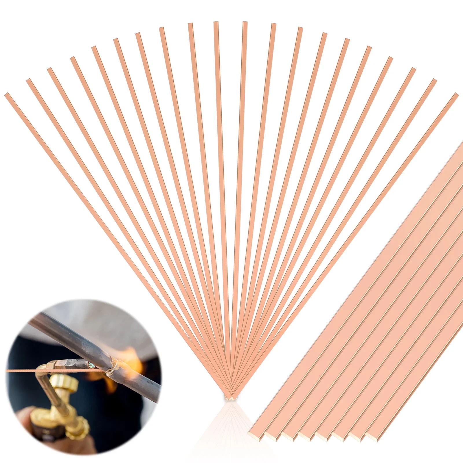 

20/50 шт. 25 см серебряные фосфорно-медные прутки BCuP-5 для пайки, плоские сварочные стержни для ремонта медных систем ОВКВ и холодильников