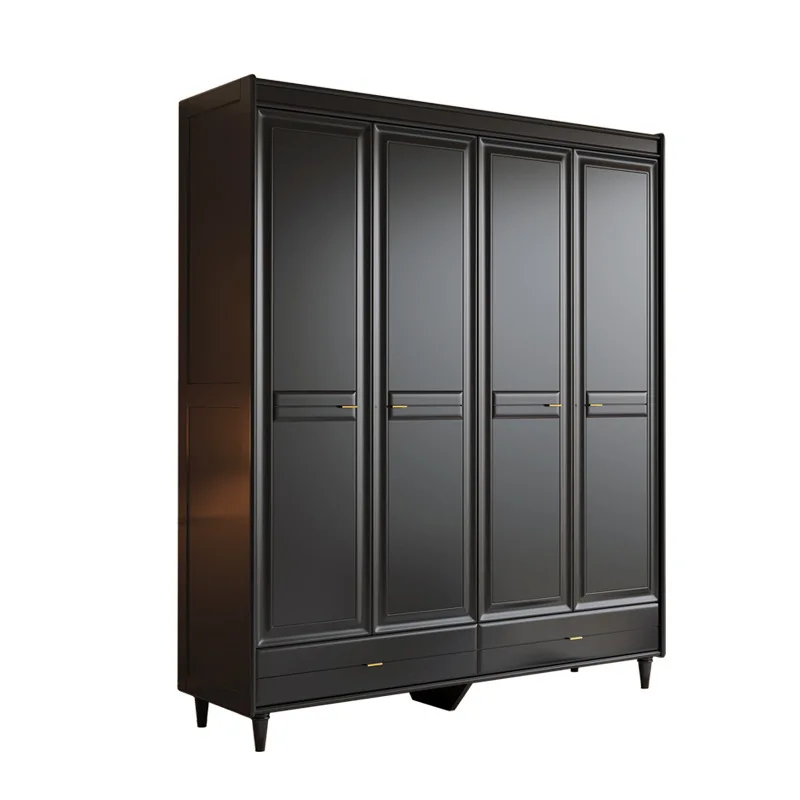 

Medieval style, black, solid wood, wardrobe, opposite door, two doors, small apartment, simple