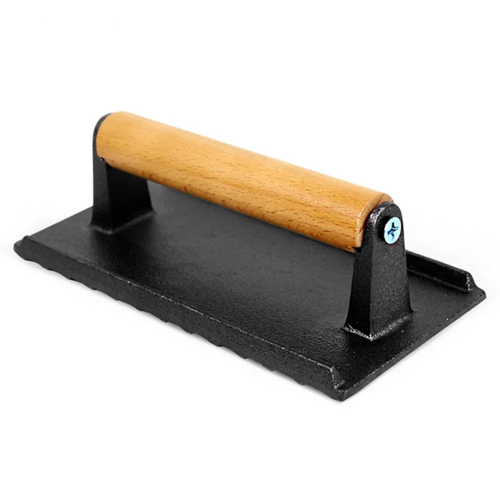 

Weight Press Cast Iron Professional Plate Grill With Wooden Handle BBQ Meat Press Steak barbeque bbq tools