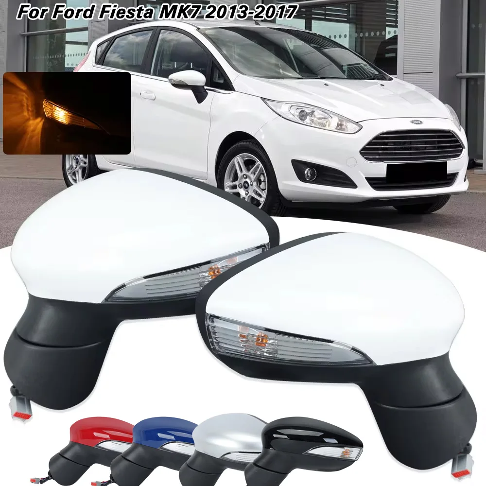 

for Ford Fiesta MK7 2013-2017 Door Wing Mirror Electric Heated Power Folding rearview turn signal lamp 6/8pins car accessories