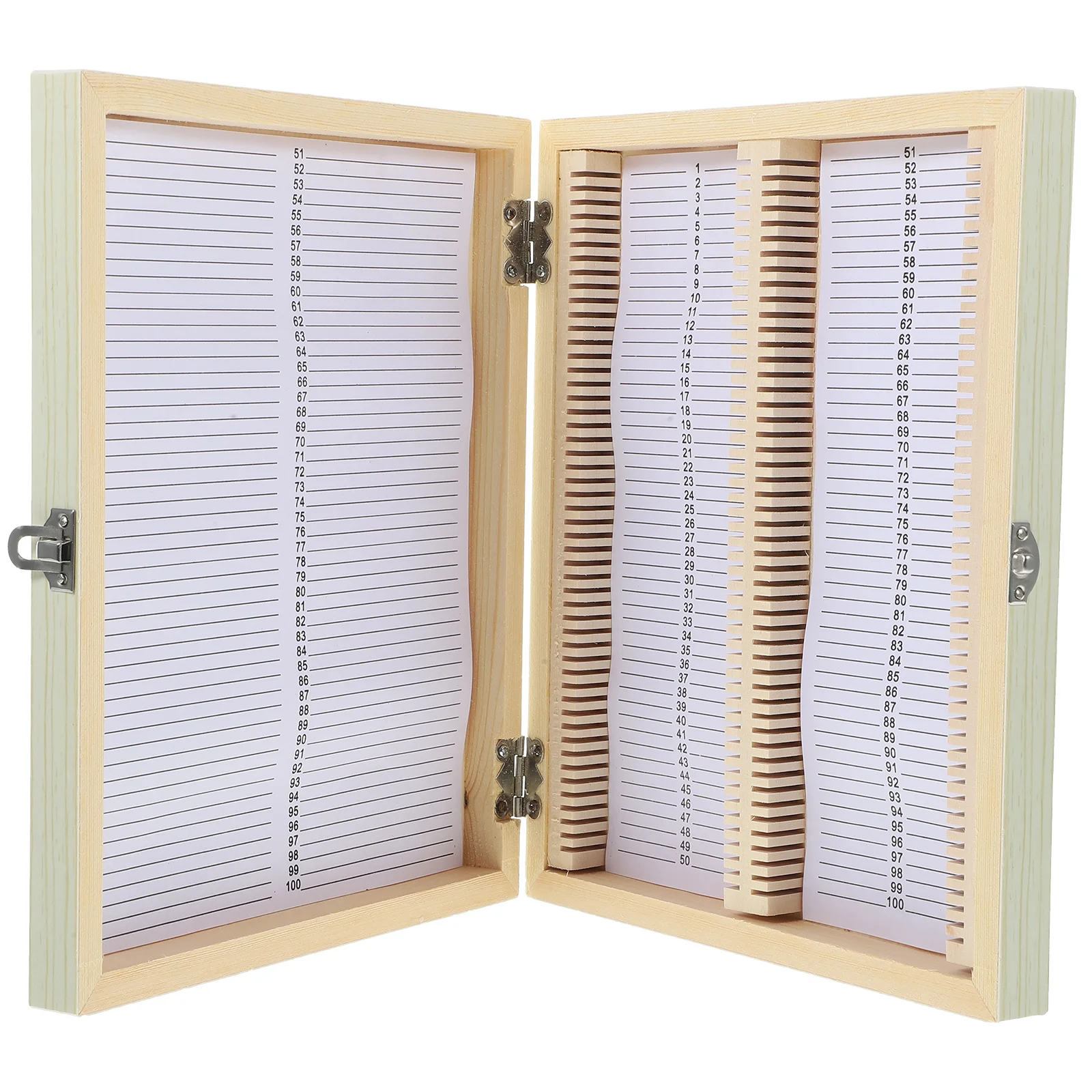 Wooden Slide Storage Box Large Capacity Biology Specimen Holder Microscope Slide Organizer Natural Wood Non-Oxidizing