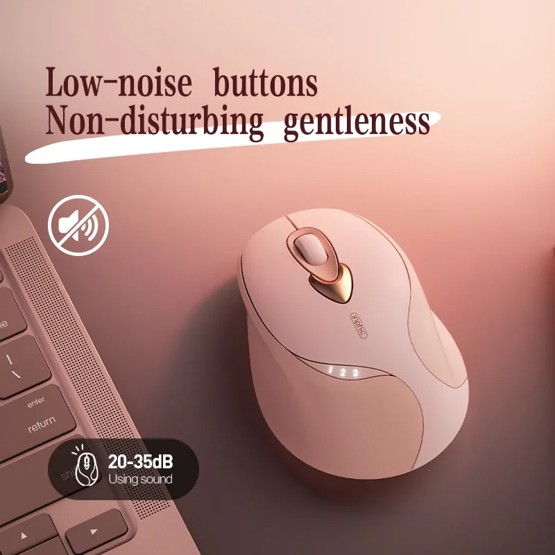 

Wireless Mouse Charging Girls Office Lightweight Portable Ergonomic 2.4G Wireless Power Display Milk Tea Color