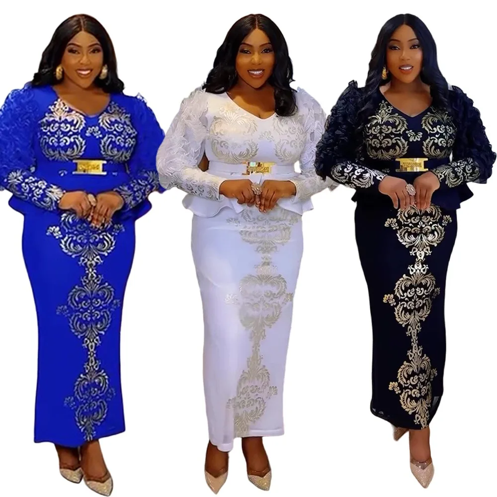 

Africa Clothing African Party Dresses for Women Spring Dashiki Ankara Sequin Wedding Evening Gown Sexy Bodycon Maxi Long Dress