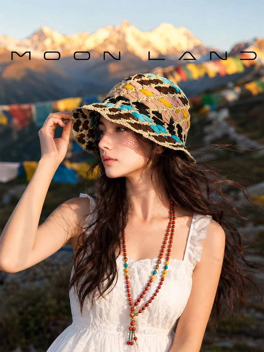 chapeau-de-paille-tresse-style-nordique-avec-contraste-de-couleurs-et-ajoure-pour-femme-style-villageois-chapeau-de-soleil-d'ete-respirant-et-reglable