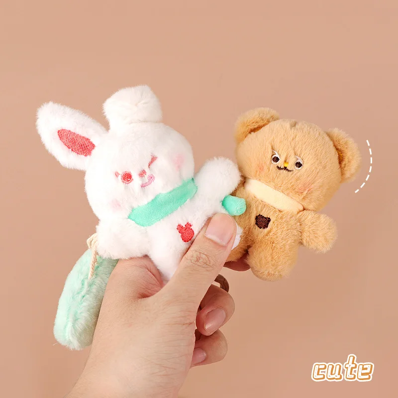 

New Ins Clouds Balloon Small Animal Plush Doll Keychain Pendant Cartoon Cute Rabbit Bear Plush Backpack Pendant