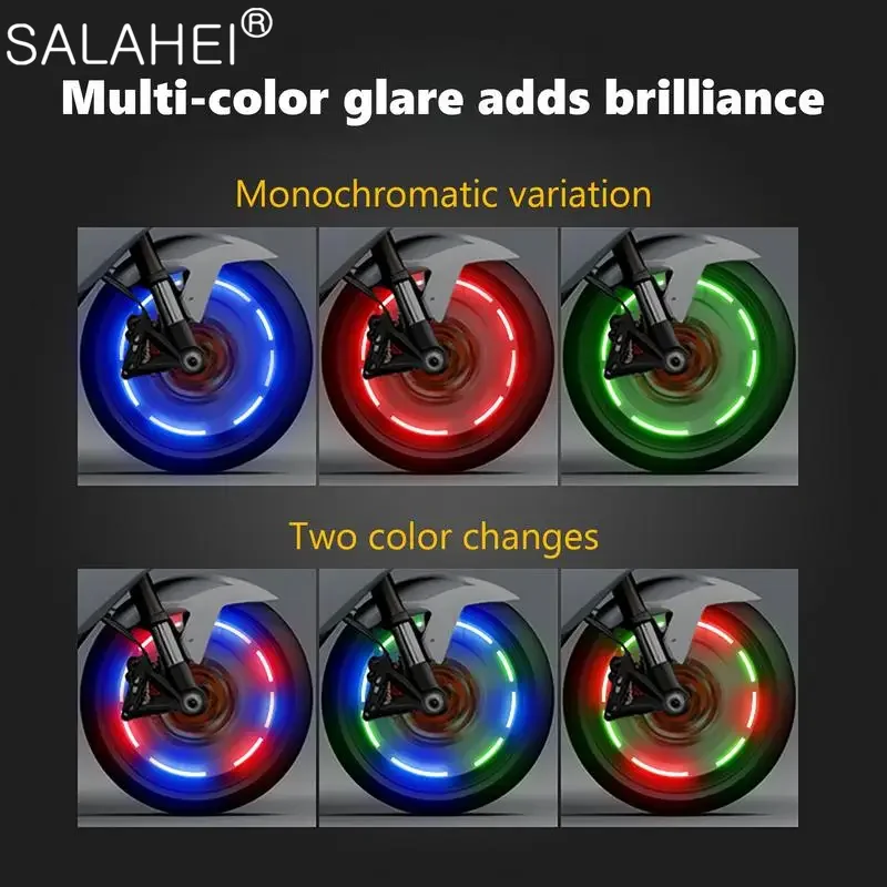 2/4Pcs Car Tire LED Valve Lights Bicycle Tire Valve Cap Lighting Motorcycle Bike Wheel Lamp Flash Lamps Road MTB Light Accessory