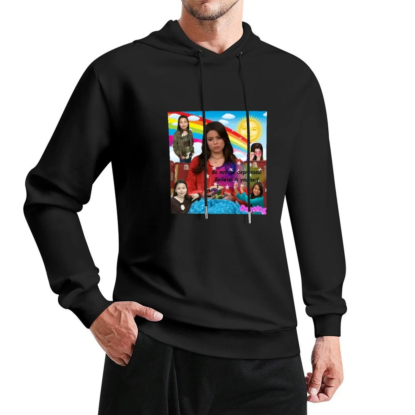 do not be depressed!! iCarly Miranda Cosgrove recommends Pullover Hoodie anime clothing mens hoodie