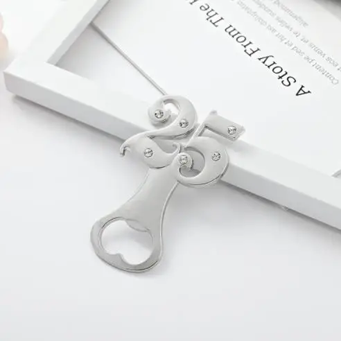 결혼 25 주년을 위한 실버 병따개, 25 Desigh, 이벤트 및 파티 선물, 25 주년을 위한 호의, 12PC