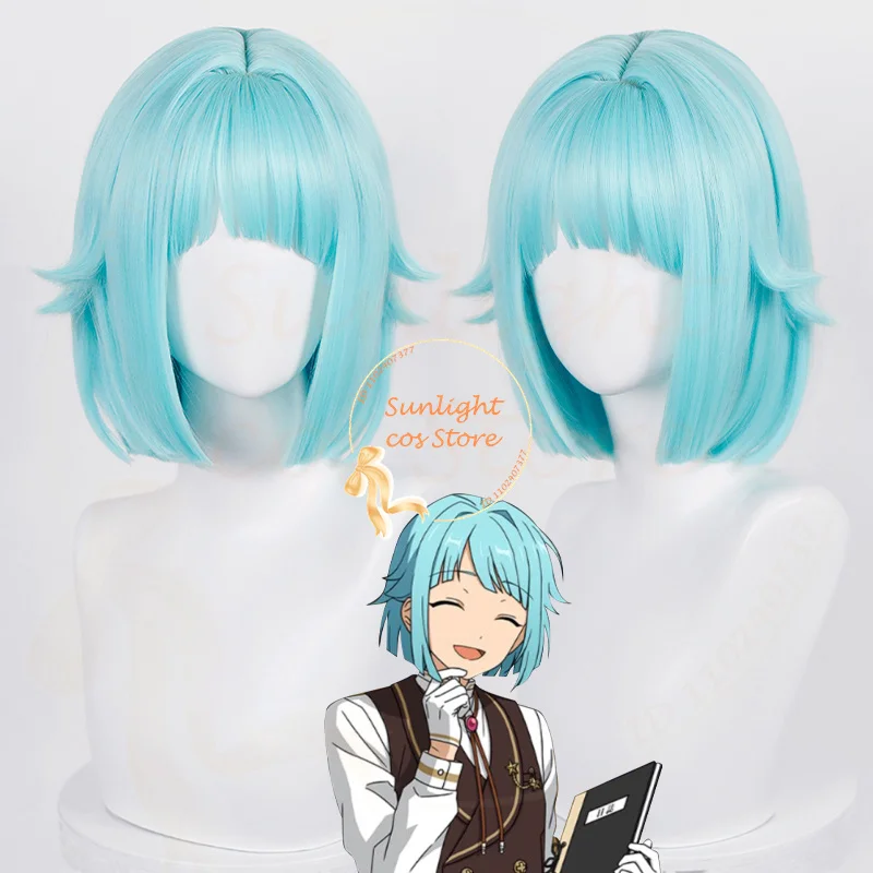 

Ra*bits Shino Hajime Cosplay Wig 40cm Blue BOBO Wig Heat Resistant Synthetic Wig Halloween Party ES Anime Wigs