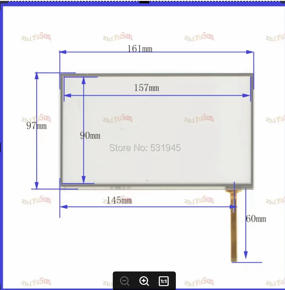 

ZhiYuSun 5PCS/LOT 161mm*97mm 161*97 GPS navigation 7 -inch resistive touchscreen display on the outside flat screen handwriting