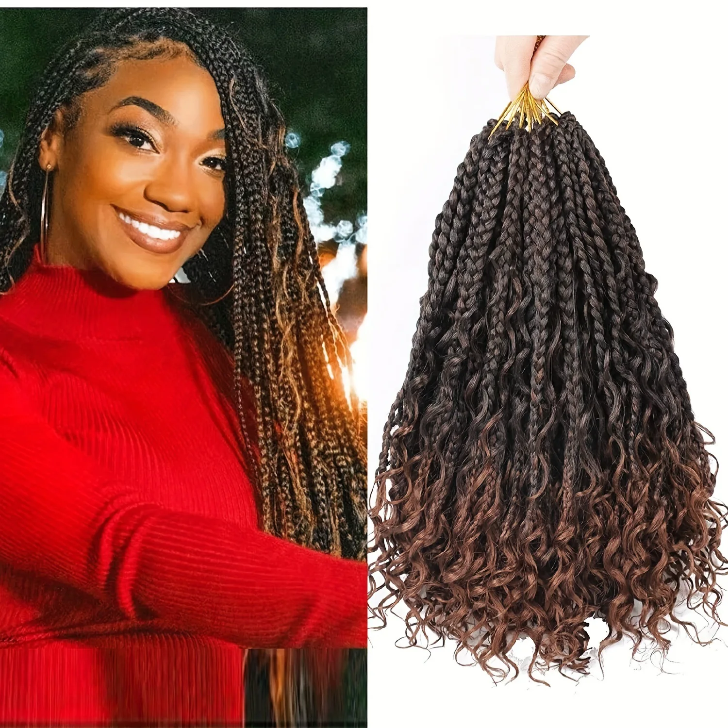 

Boho Box Braids Synthetic Crochet Hair 18 Inch faux locks crochet hair passion twist hair