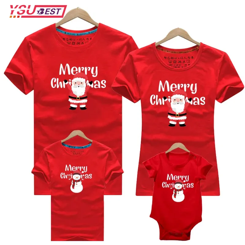 

Christmas Family Matching T-shirt New Year Girls Boy Mom Dad T-shirt Adult Kids T-shirt Baby Rompers Father Mother Son Daughter