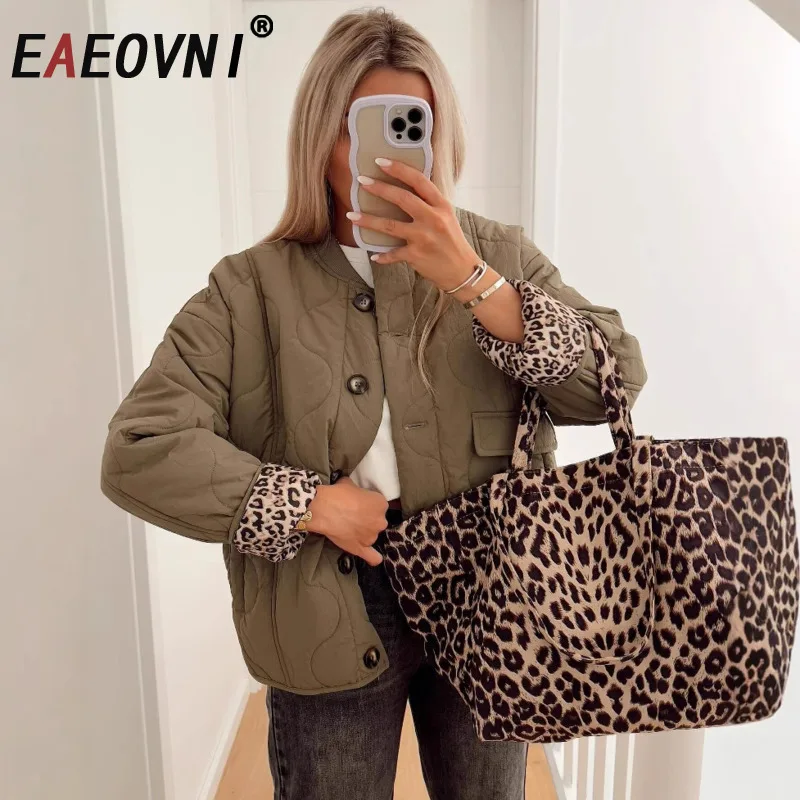 

EAEOVNI повседневное зимнее хлопковое пальто, женское модное однотонное пальто с воротником-стойкой и карманами на пуговицах, куртка с длинными рукавами, верхняя одежда, новинка 2023 г.