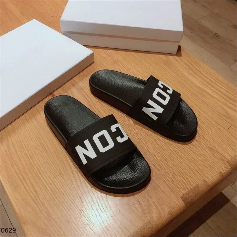 ICON Letter Men Slippers Summer Shoes Man Outdoor 3D Sandals Breathable Mules Super Light Male Slipper Non-slip Flats Shoes