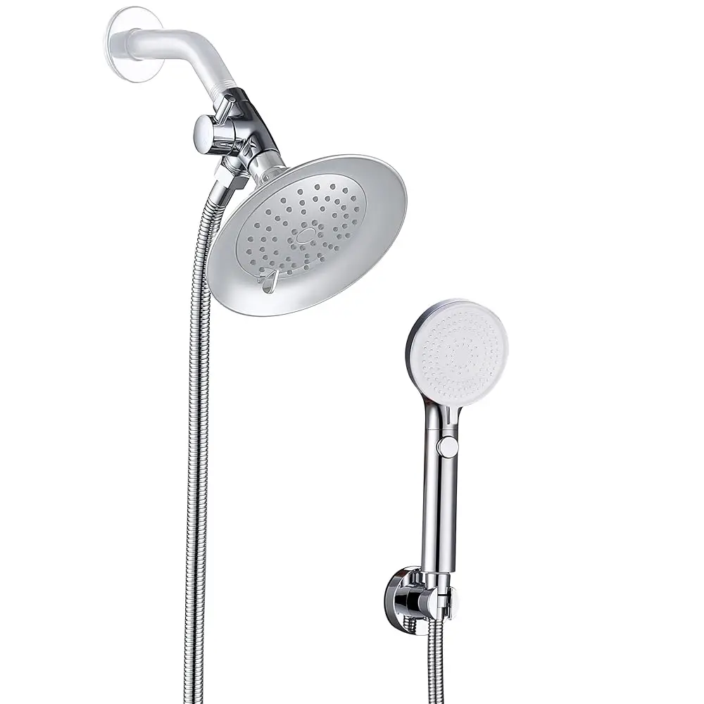 

VSincerity Ручной распылитель для душа для собак с высоким давлением, 3 режима, с переключателем ON/OFF, металлический дивертор, удлиненный шланг 100 дюймов