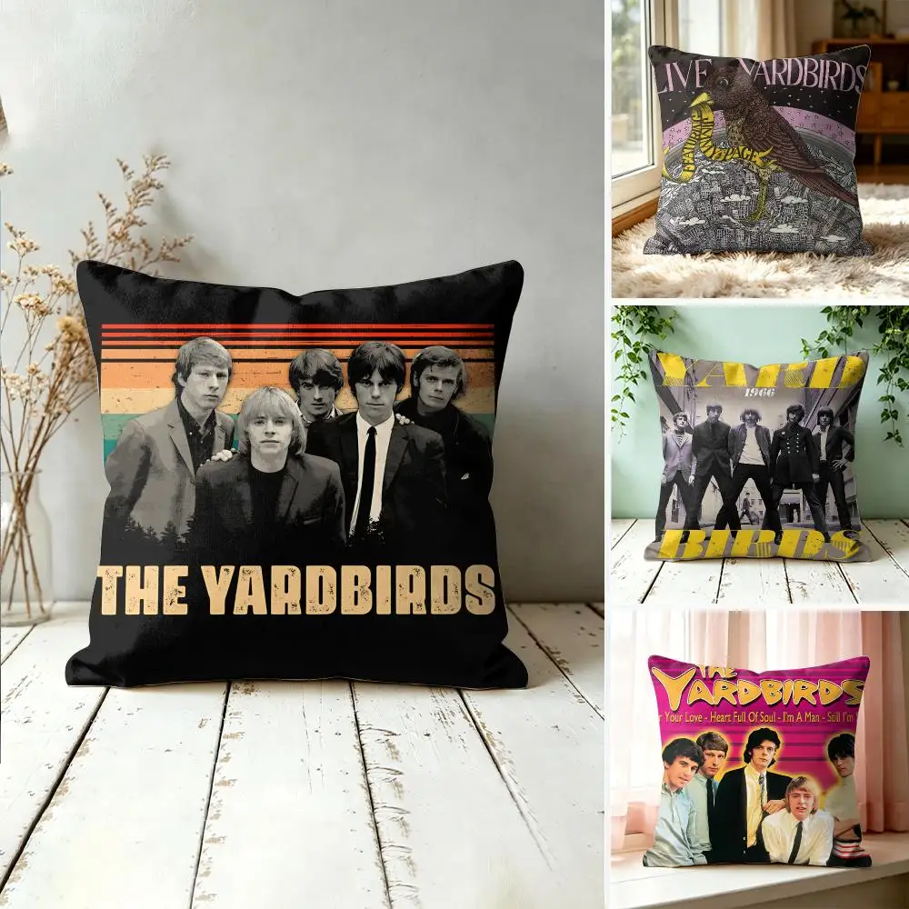 The Y-Yardbirds Rock Band Cool Cushion Cover Square Decorative Throw Pillow 40x40cm For Sofa Bedroom Living Room Home Decor