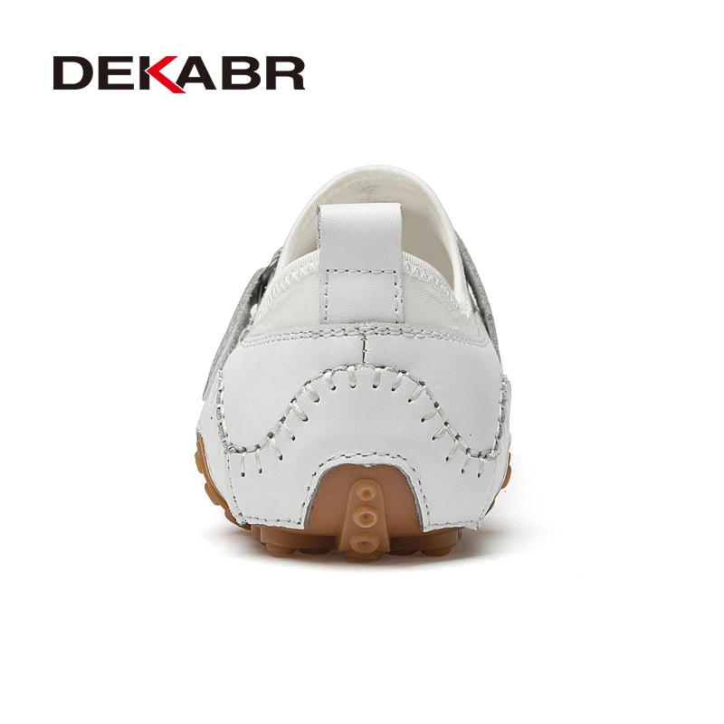 DEKABR-mocasines de piel auténtica para hombre, zapatos informales hechos a mano, suaves y cómodos, de lujo