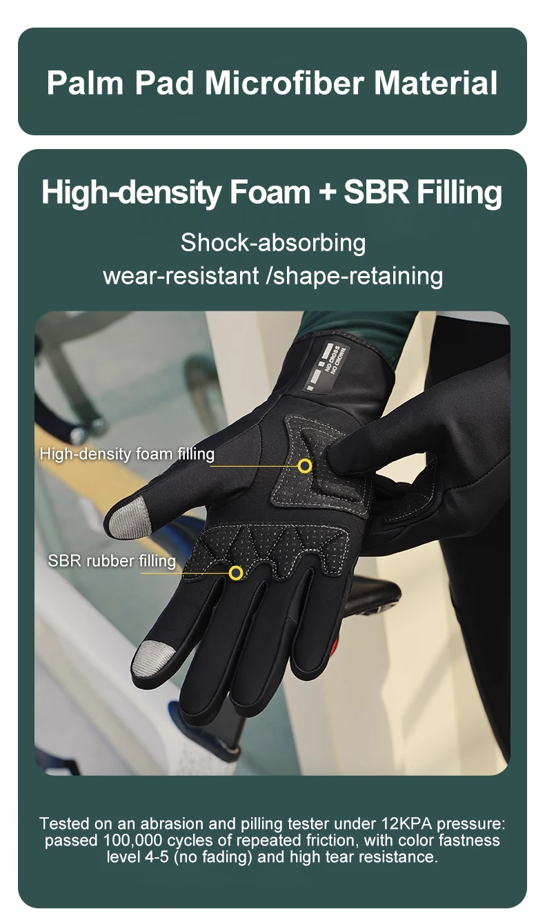 LAMEDA Winter-Fahrradhandschuhe Vollfinger Touchscreen Wasserdicht Winddicht Thermofleece Fahrradhandschuhe für Männer und Frauen bei Kaltem Wetter – Detail 4