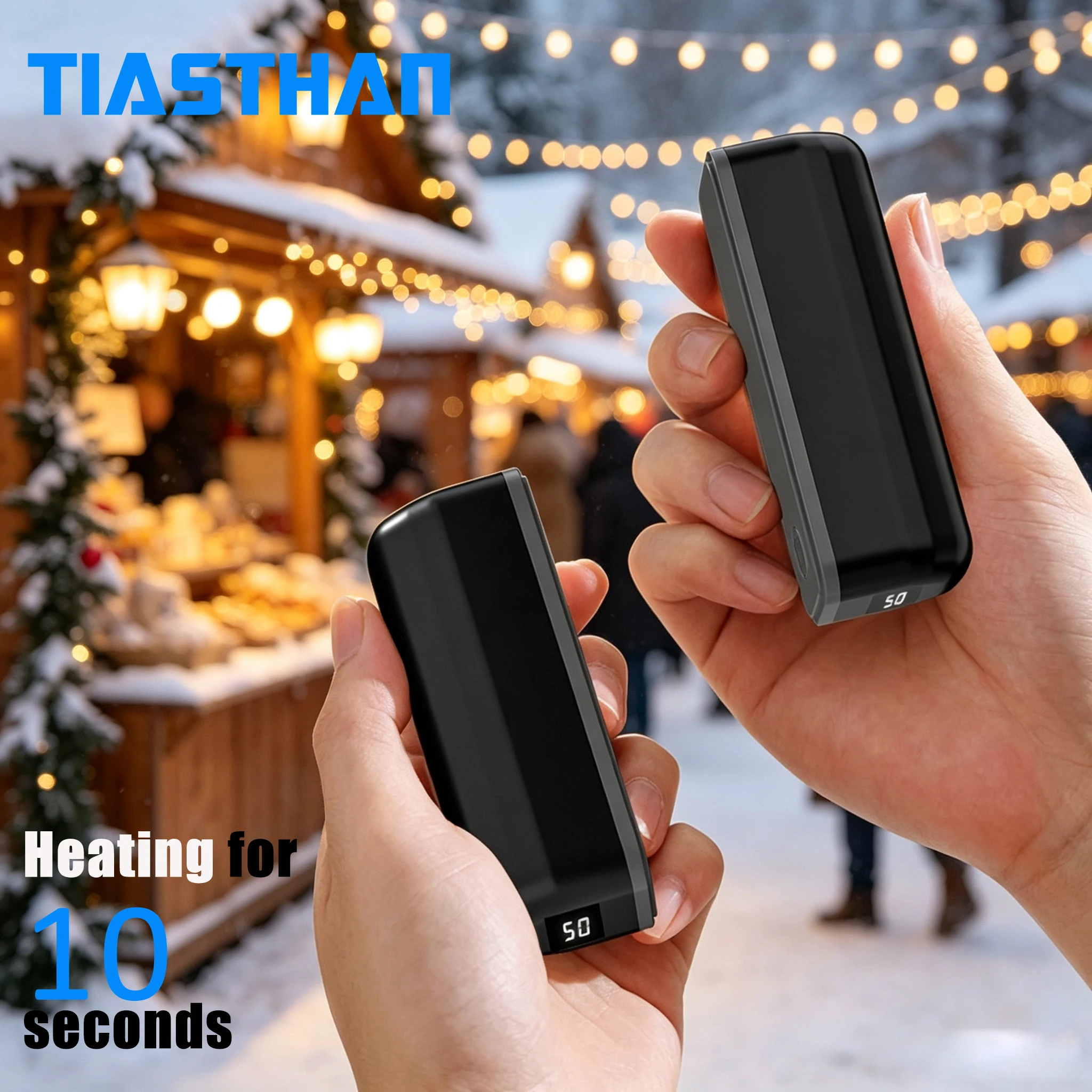 Rechargeable Hand Warmer with 360° Heating, Magnetic Split 2-in-1 Portable Design, for Cold Weather Magnetic Hand Warmer