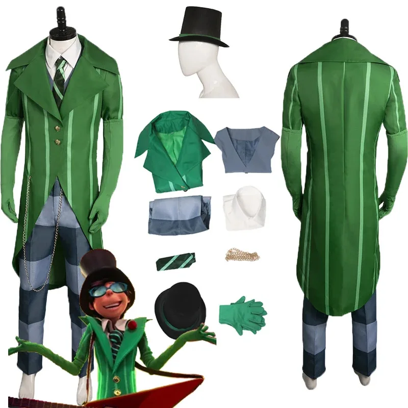 Película Dr. Seuss' Cos The Lorax Villain Onceler disfraz de Cosplay traje verde trajes Halloween carnaval traje para hombres juego de rol