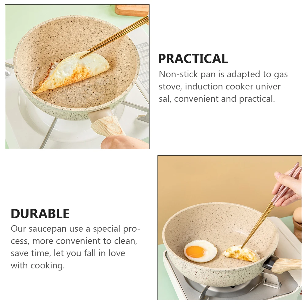 

Non Stick Frying Pan Flat Cooking Pans Dash Handles Nonstick Skillet Saucepan Aluminum Wood Handle Even Heat Easy Clean Anti