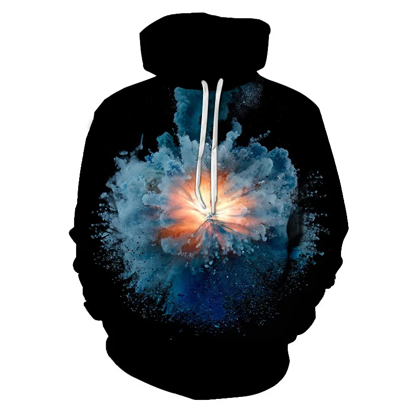 3D Printing Pattern Art Color Explosion Gorgeous Men's/Women's Hoodie Street 3D Hip-Hop Cool Couple Pullover Sweater