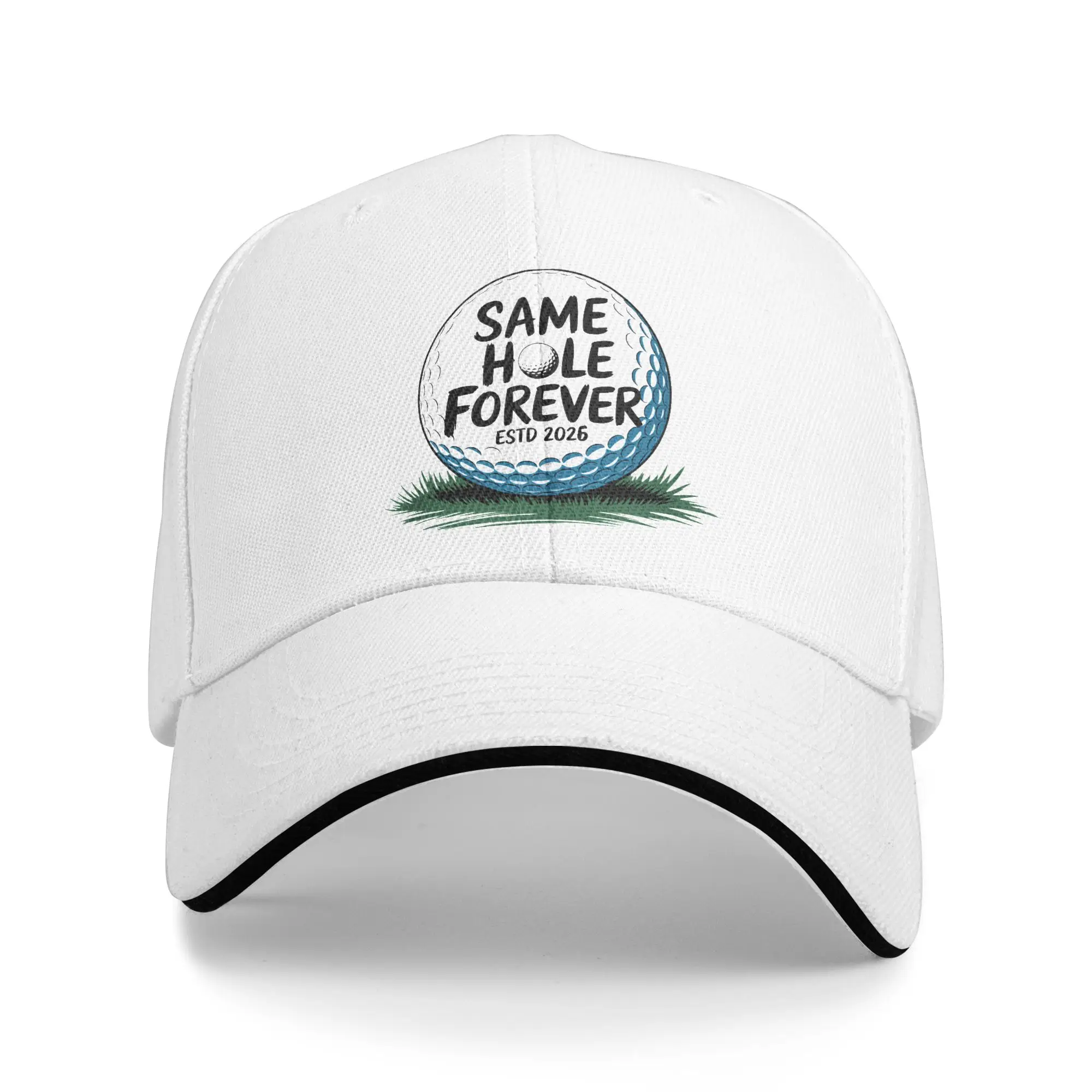 Same Hole Forever Golf Fun Junggesellenabschied 2026 Sonnen-Baseballkappe Sommer Herren Erwachsene Bedruckte Hip-Hop-Hüte Sonnenschutz-Baseballmützen
